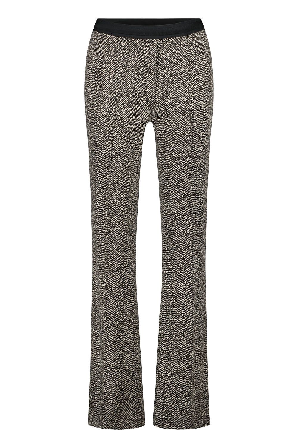 Gardeur Broek zilla jet black/white print