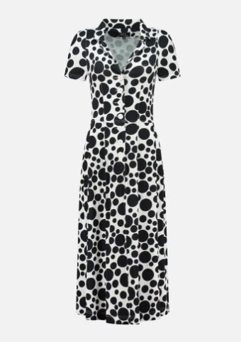 ML collections Jurk blauw wit noppen print