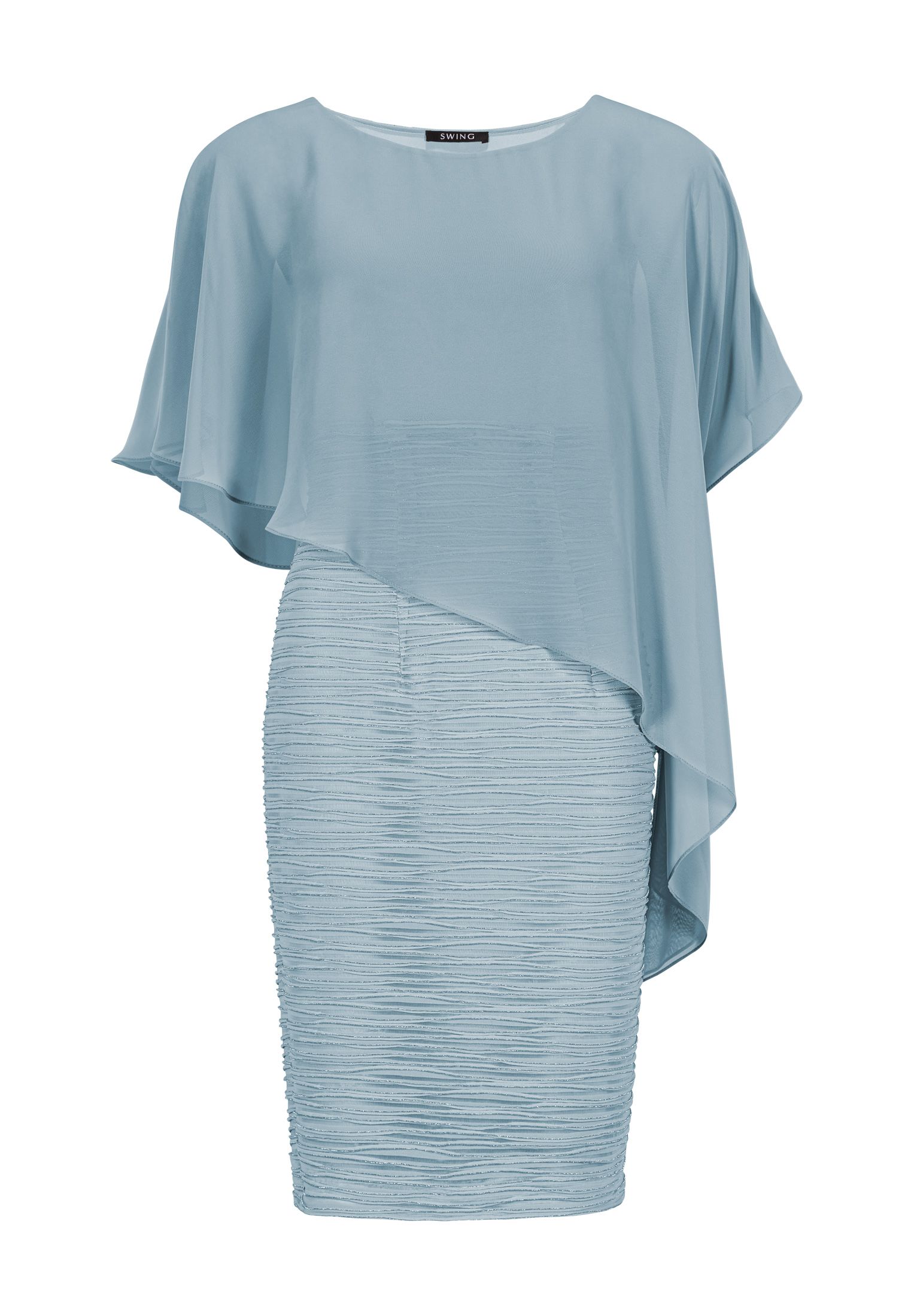 Swing Jurk cocktail met cape indigo/silver