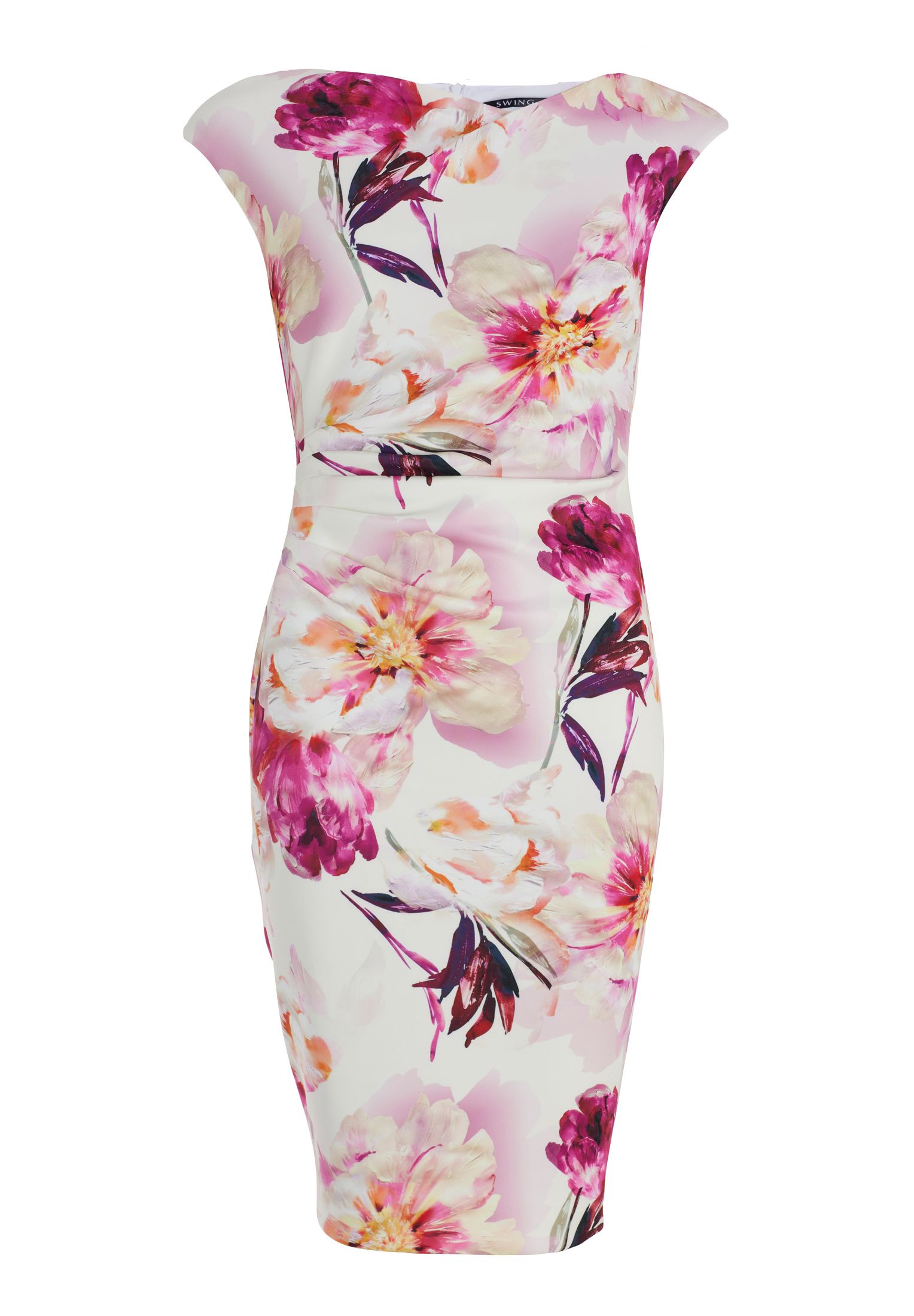 Swing Jurk Scuba Red Violet print