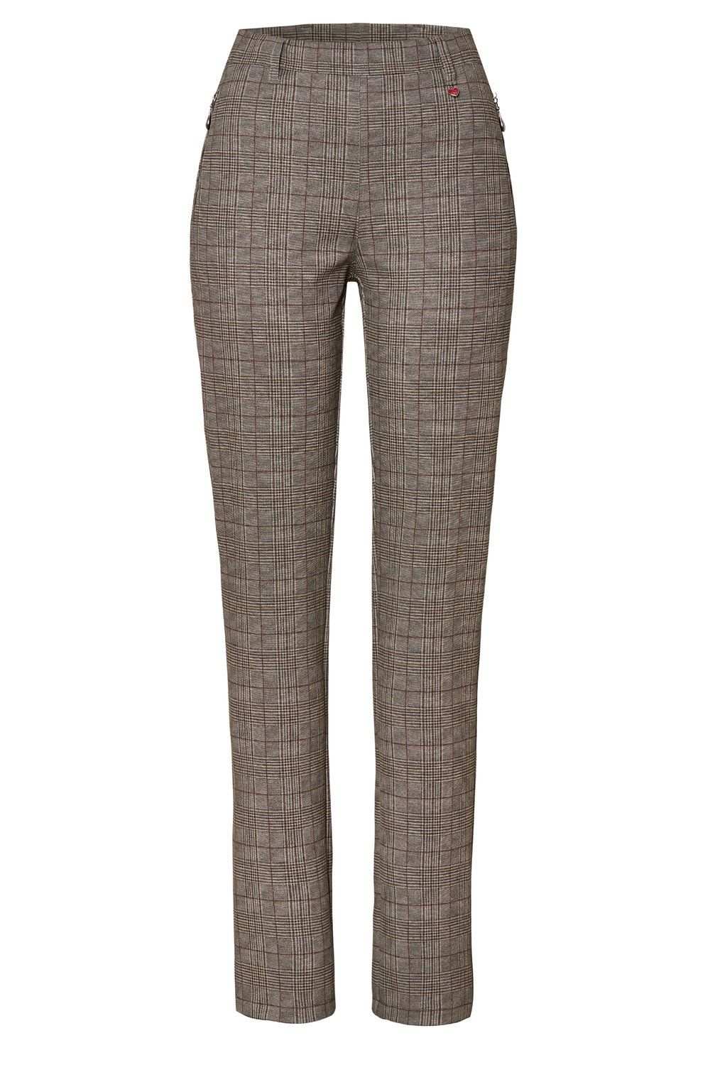 Toni Broek Alice Zip ruit olive